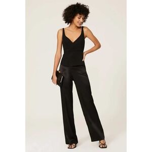 TOME Peplum Camisole Top Women Black Size 6‎ V-Neck Structured Sleeveless